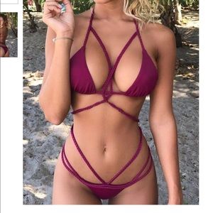 Plumeria Swimwear Burgundy